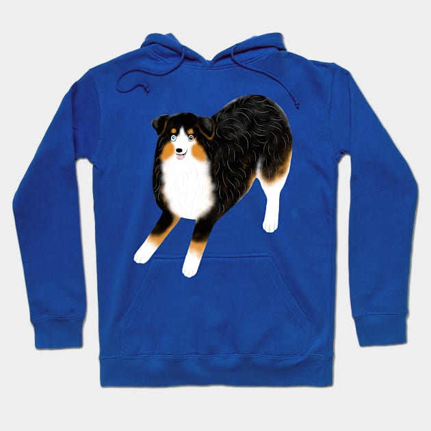 Australian Shepherd (Black Tri) Hoodie by illucalliart